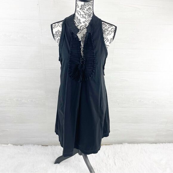 BCBGmaxazria Ruffle Racerback A-Line Cotton Blend Dress - Picture 3 of 10